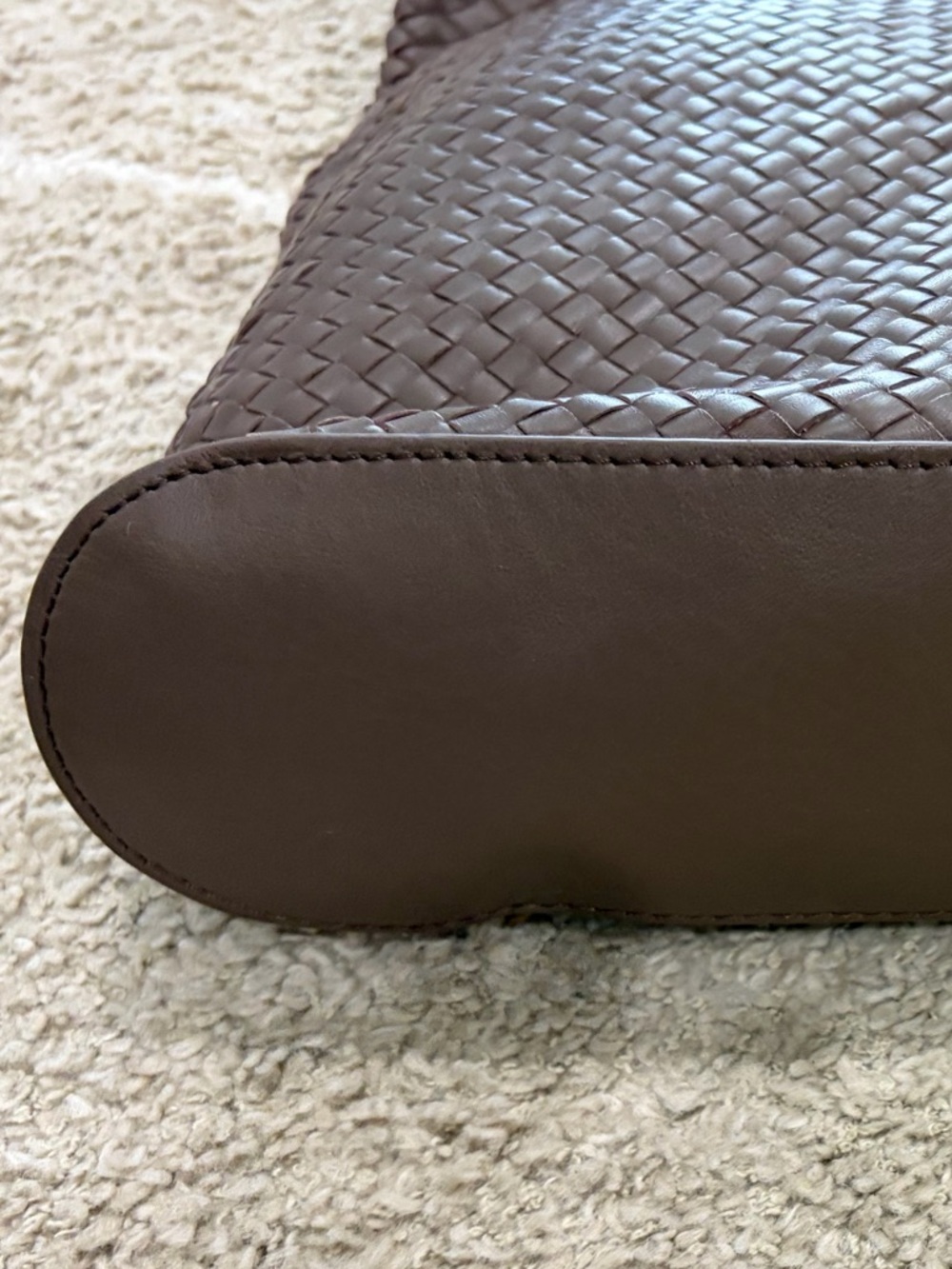 Quince Italian Leather Dark Brown Handwoven Tote Bag - Picture 9 of 9